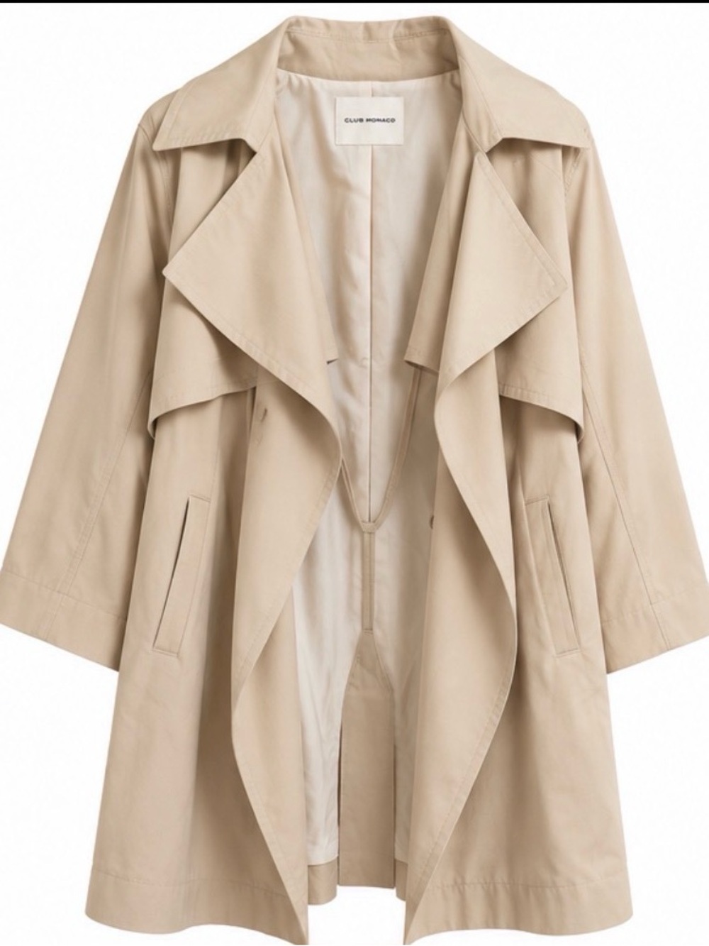 Club Monaco Light Beige Waterfall Trench Coat - 80% OFF MSRP!!!